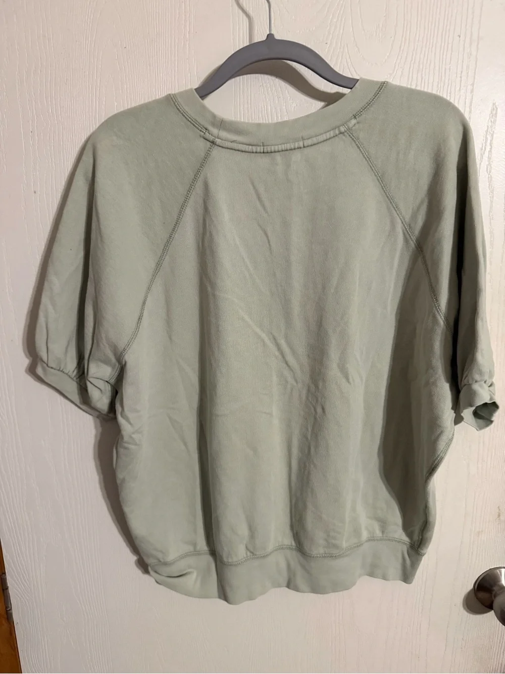 Size M J Crew Heritage terry short-sleeve sweatshirt light sage green